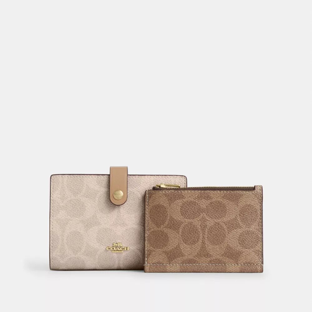 2-In-1 Wallet in Blocked Signature Canvas