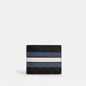 3-In-1 Wallet in Signature Canvas with Varsity Stripe