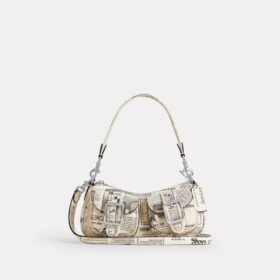 Ashton Shoulder Bag with Newspaper Print