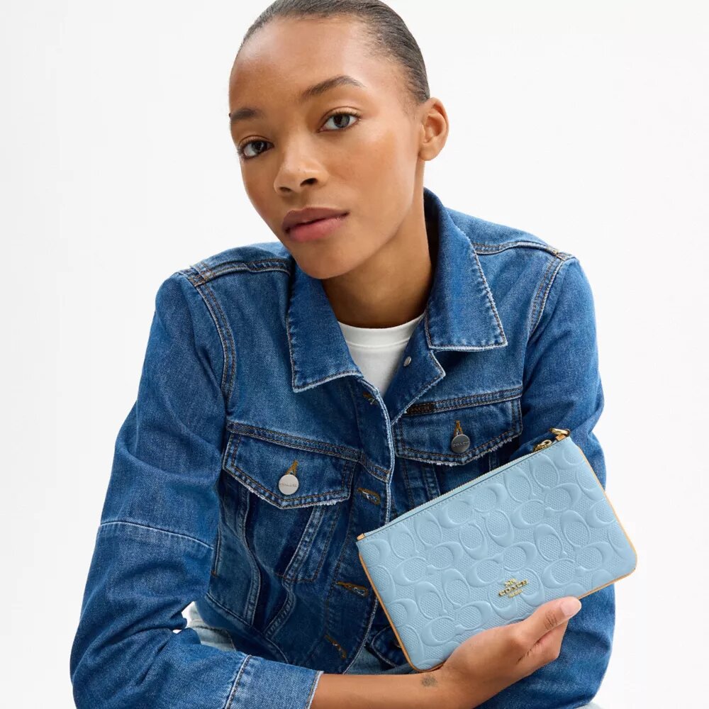 Ashton Wristlet in Signature Leather
