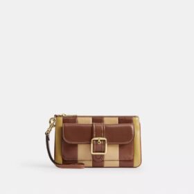Ashton Wristlet with Striped Patchwork