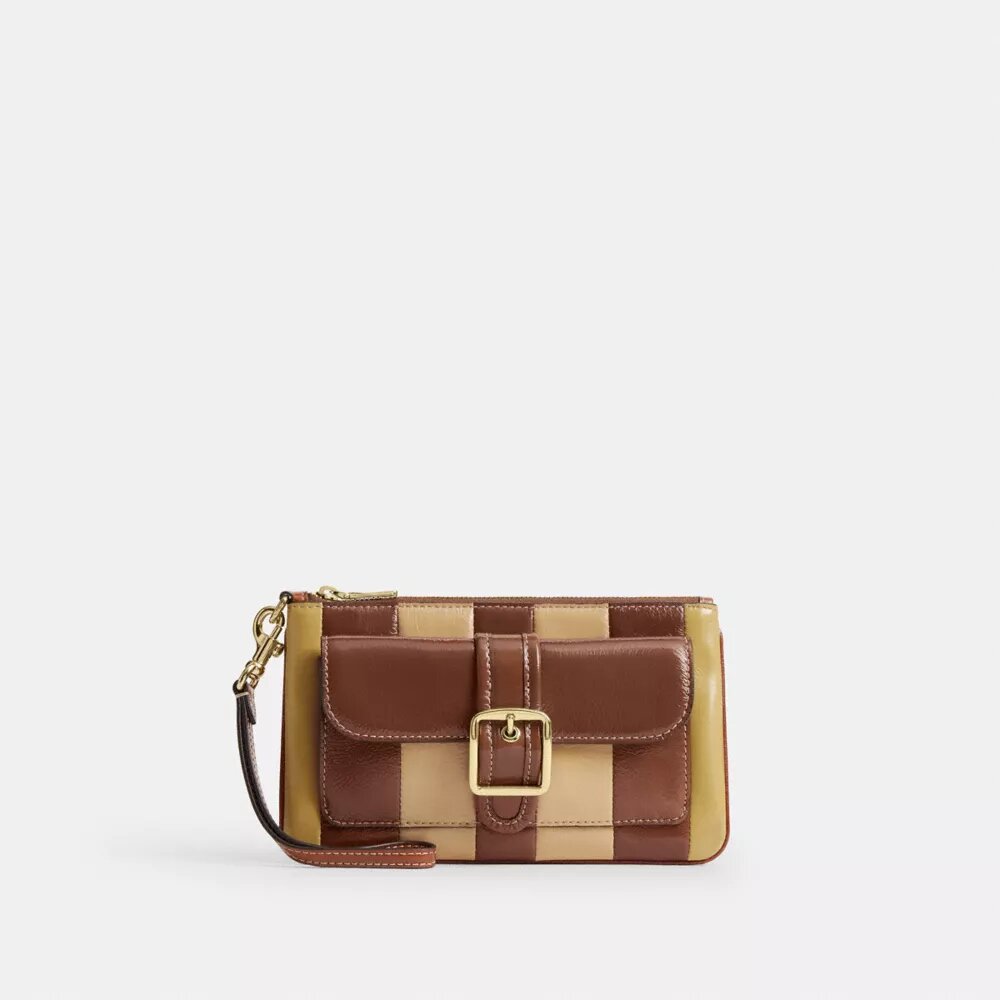 Ashton Wristlet with Striped Patchwork