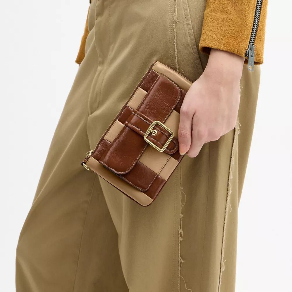 Ashton Wristlet with Striped Patchwork