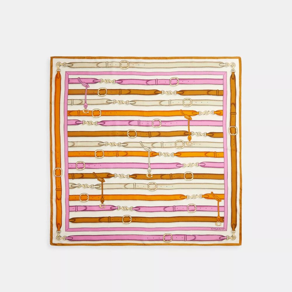 Bag Strap Print Silk Square Scarf