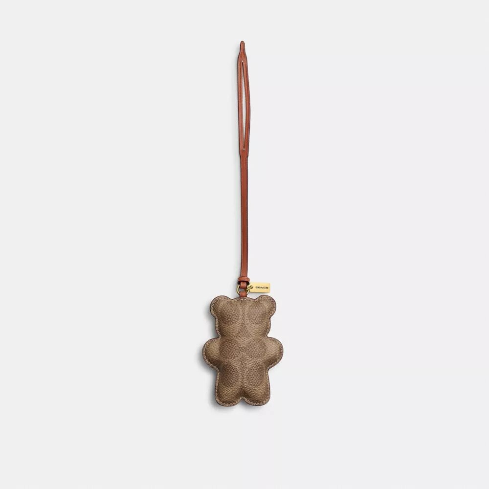 Bear Puffy Bag Charm in Signature Canvas