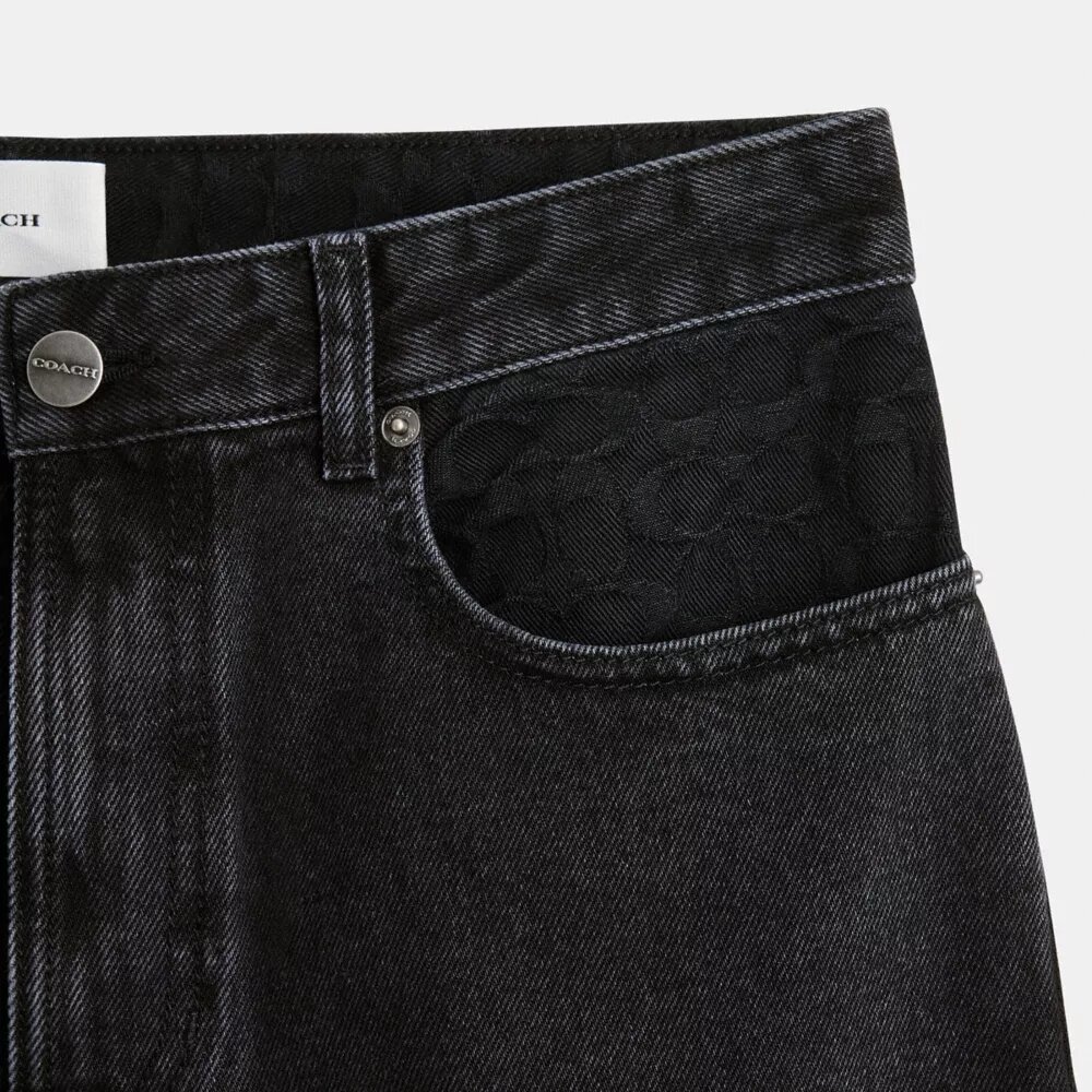 Black Taper Jeans in Organic Cotton