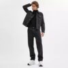 Black Taper Jeans in Organic Cotton