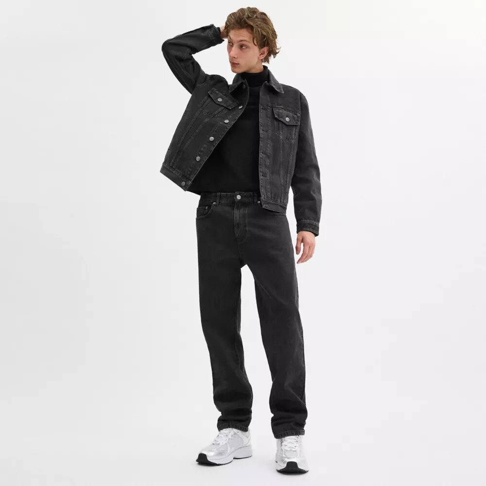 Black Taper Jeans in Organic Cotton