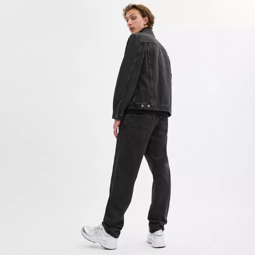 Black Taper Jeans in Organic Cotton