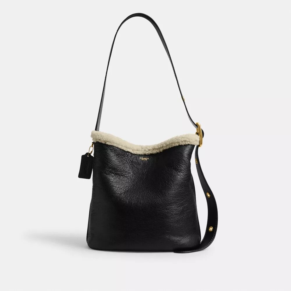 Bleecker Bucket Bag in Shearling