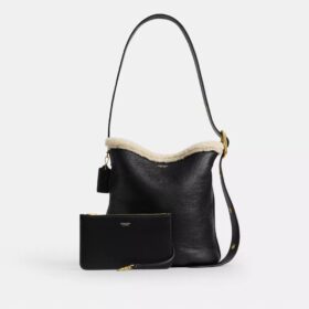 Bleecker Bucket Bag in Shearling