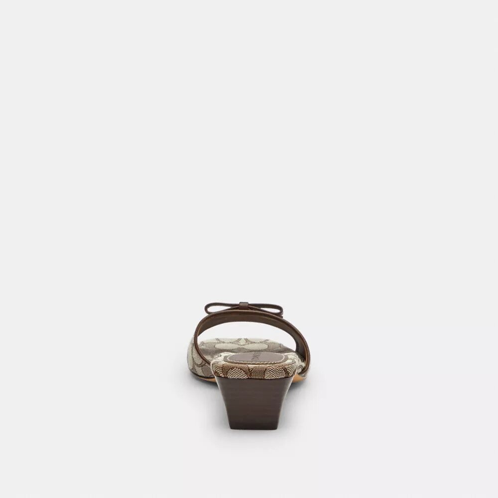 Bow Kitten Heel Sandal in Signature Jacquard