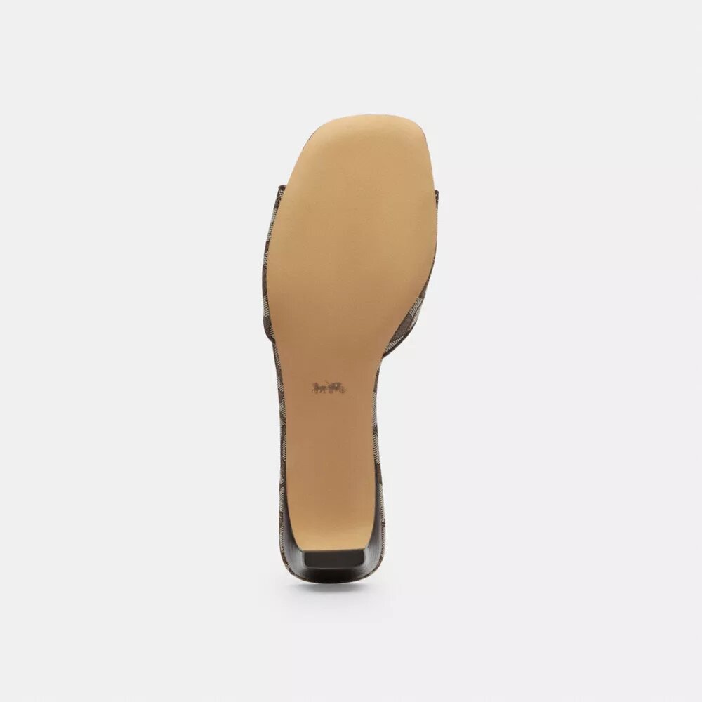 Bow Kitten Heel Sandal in Signature Jacquard