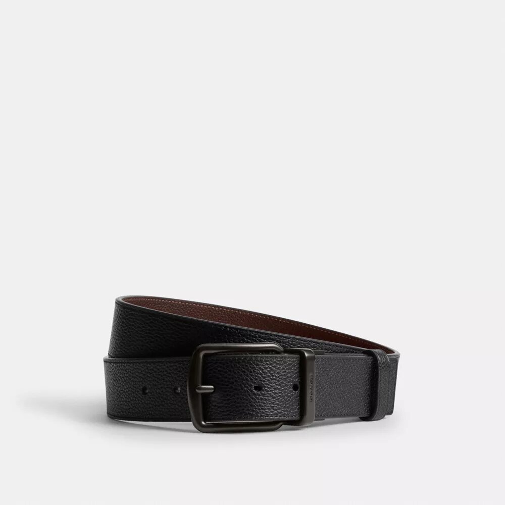 Boxed Plaque and Harness Buckle Cut-To-Size Reversible Belt, 38 Mm