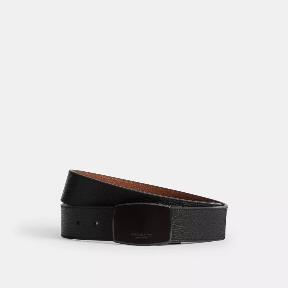 Boxed Plaque and Harness Buckle Cut-To-Size Reversible Belt, 38 Mm