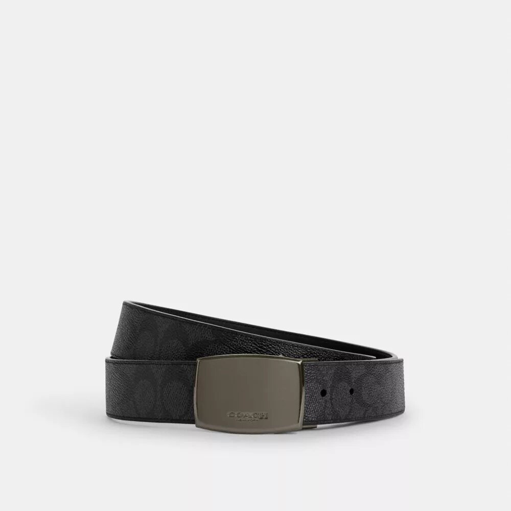 Boxed Plaque and Harness Buckle Cut-To-Size Reversible Belt, 38 Mm
