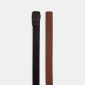 Boxed Plaque and Harness Buckle Cut-To-Size Reversible Belt, 38 Mm