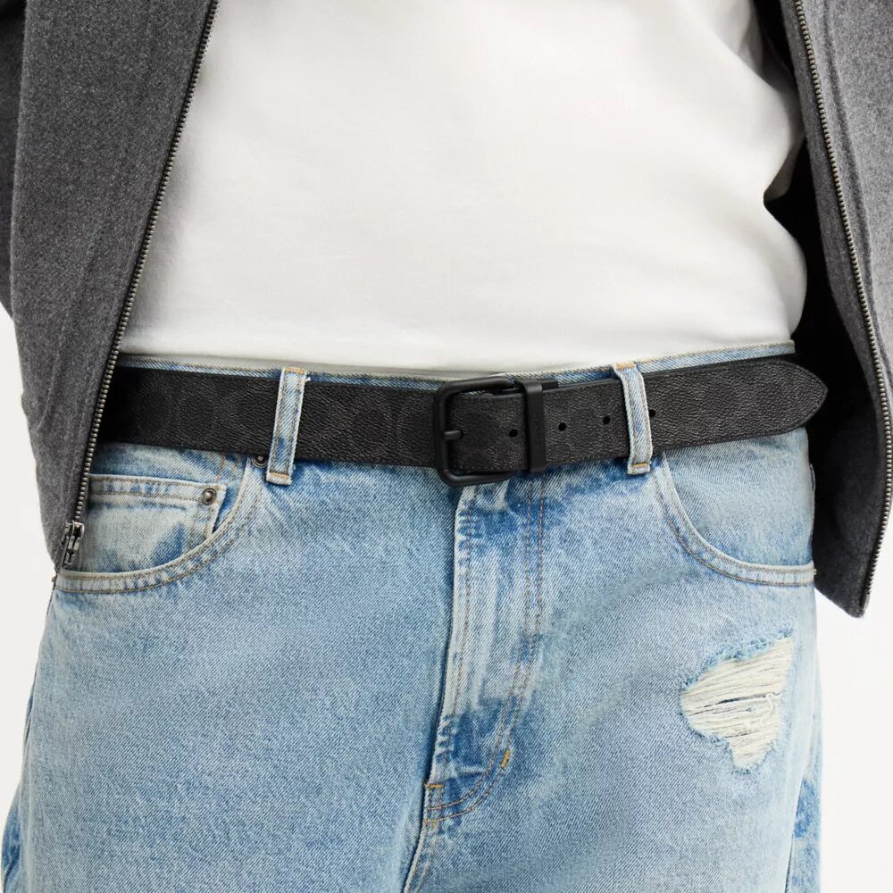 Boxed Roller Buckle Cut-To-Size Reversible Belt, 38 Mm