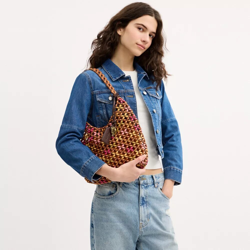 Brooklyn Shoulder Bag 28 with Wooden Beading