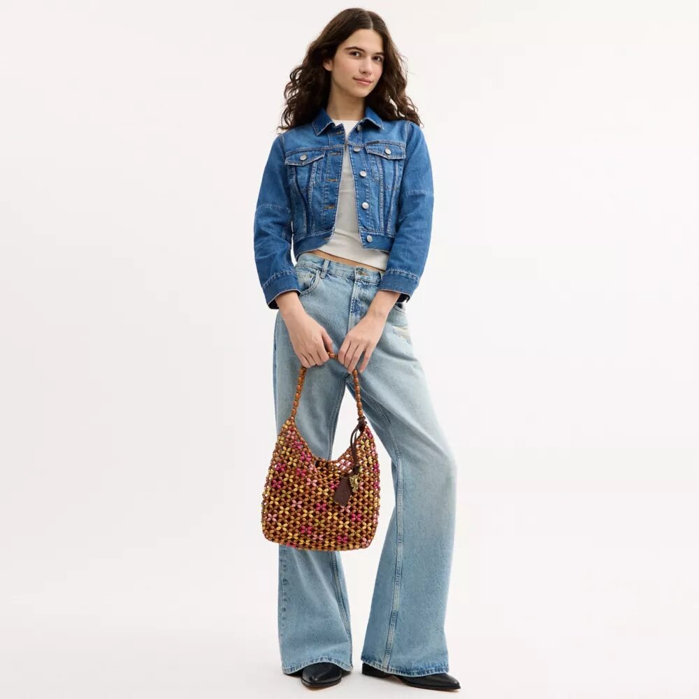 Brooklyn Shoulder Bag 28 with Wooden Beading