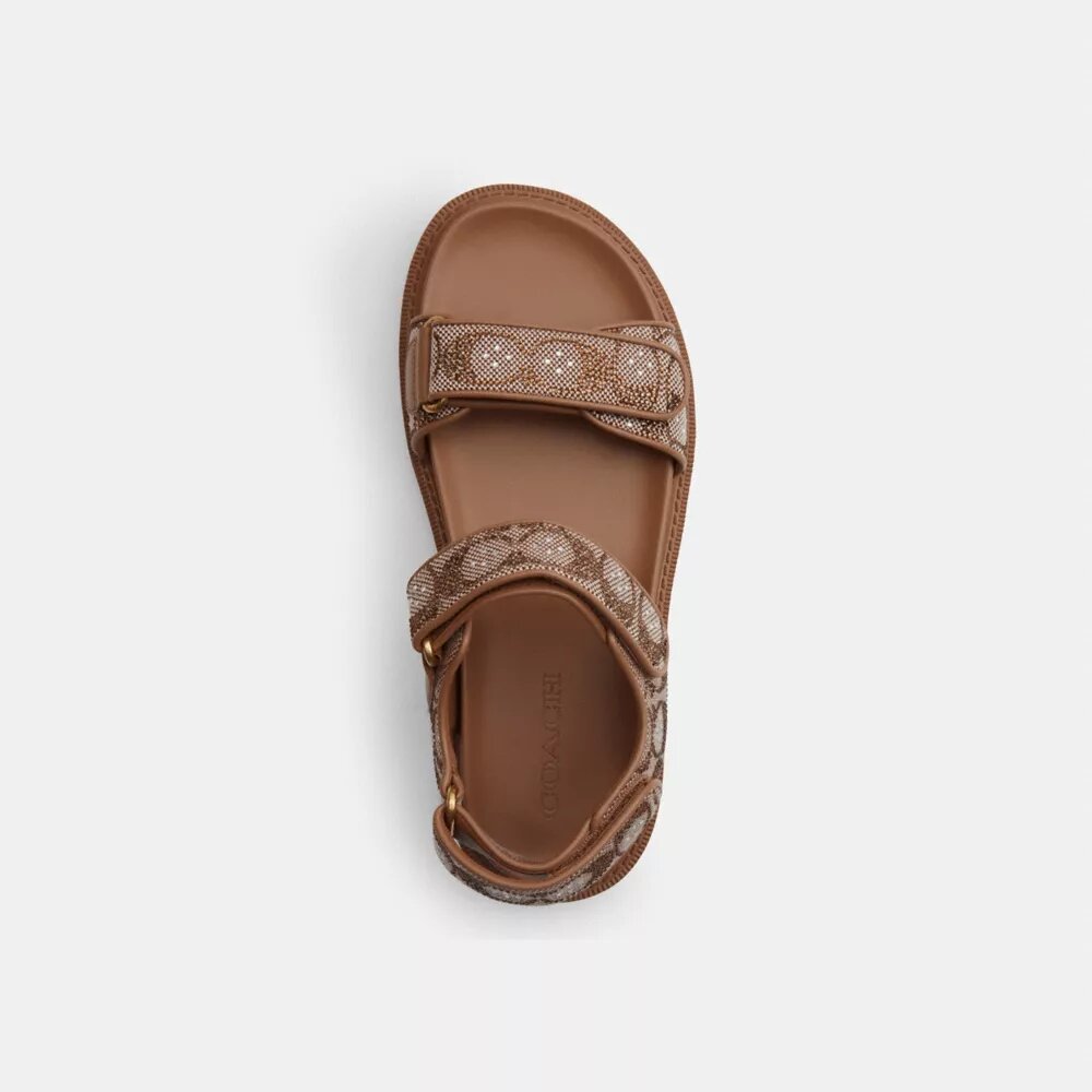 Brynn Sandal in Crystal Signature Jacquard