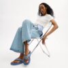 Brynn Thong Sandal in Crystal Signature Denim