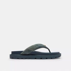 Brynn Thong Sandal in Loved Denim
