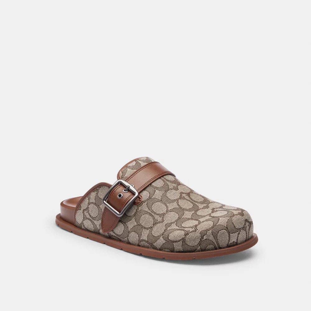 Buckle Clog in Signature Jacquard
