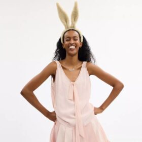 Bunny Ears Headband in Shearling