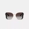 C Hardware Metal Butterfly Square Sunglasses