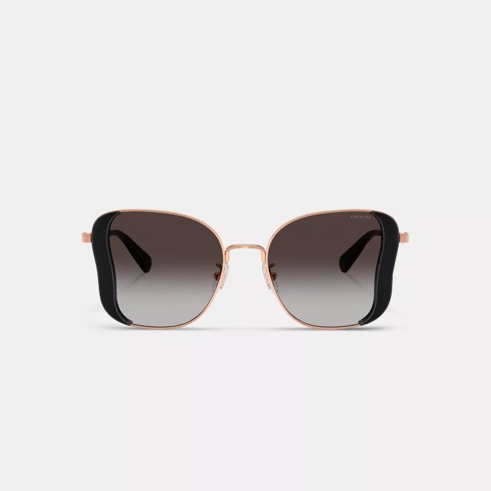 C Hardware Metal Butterfly Square Sunglasses