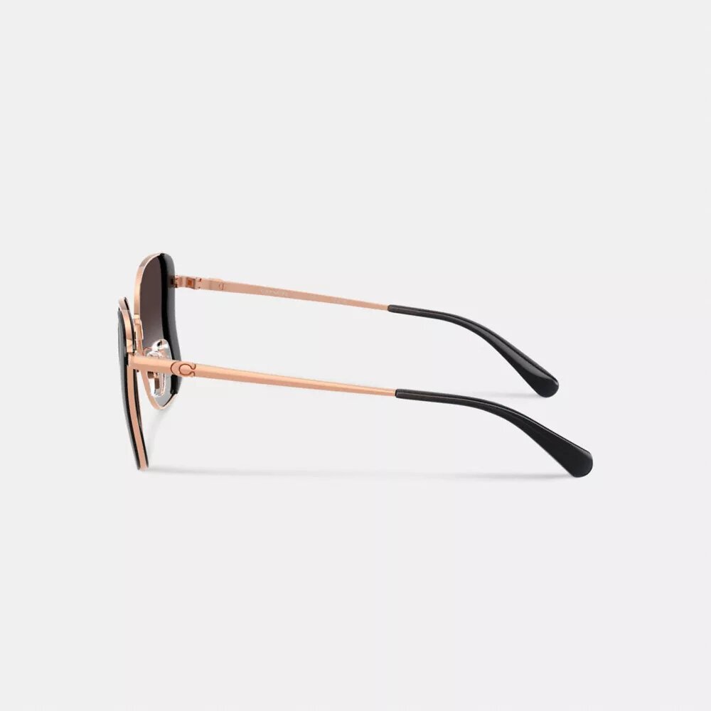 C Hardware Metal Butterfly Square Sunglasses