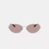 C Hardware Metal Narrow Oval Sunglasses