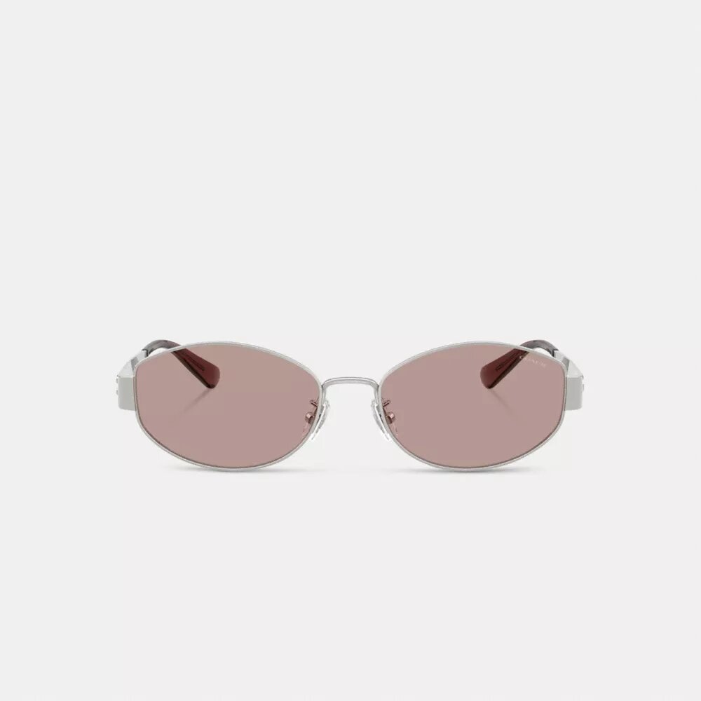 C Hardware Metal Narrow Oval Sunglasses