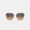 C Hardware Metal Oversized Square Sunglasses