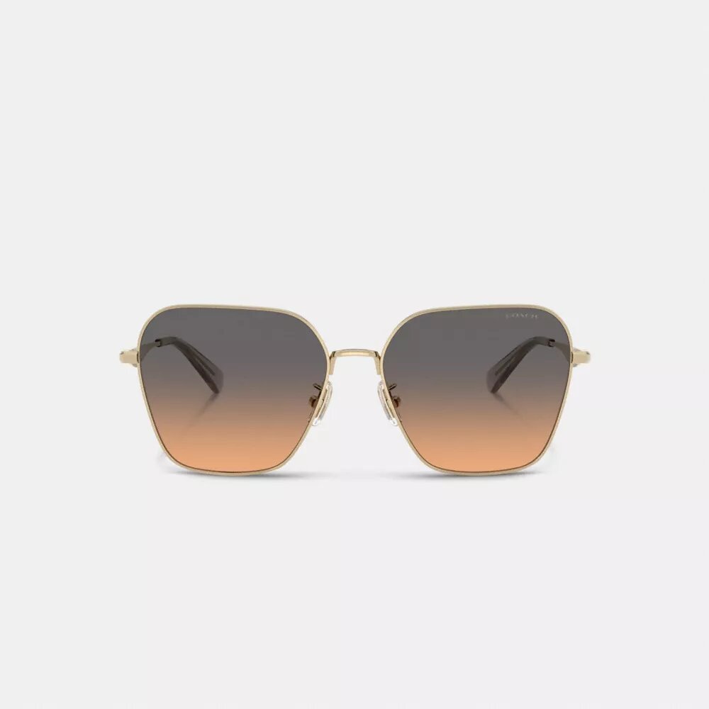 C Hardware Metal Oversized Square Sunglasses