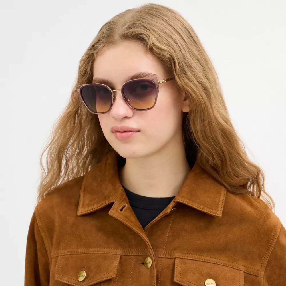 C Hardware Metal Square Sunglasses