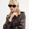C Hardware Narrow Rectangle Sunglasses