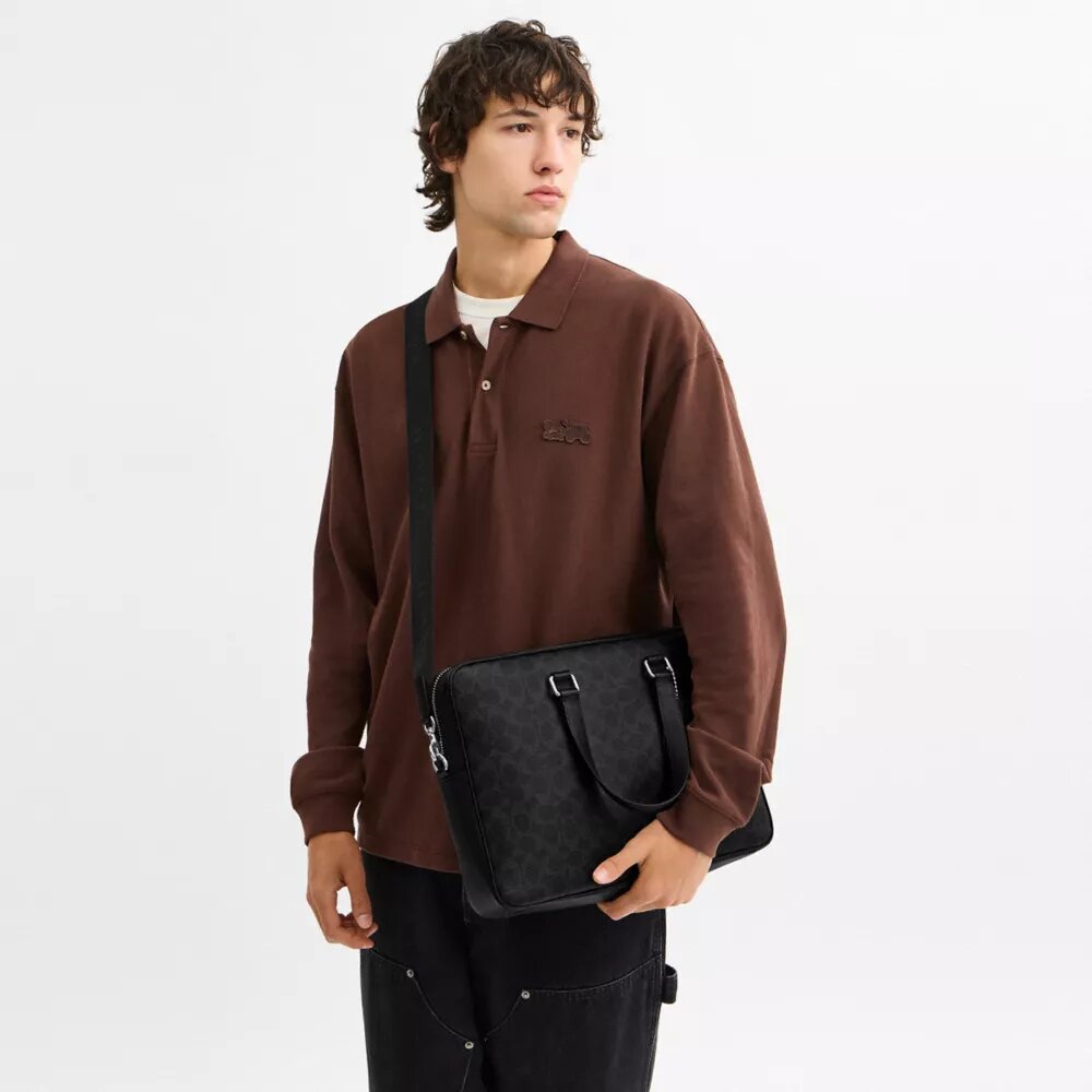 Caden Brief Bag in Signature Canvas
