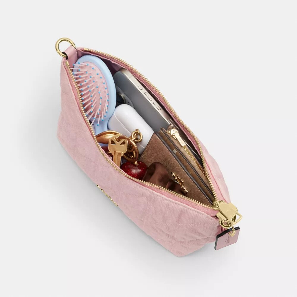 Caitlin Shoulder Bag in Regenerative Cotton with Quilting and Charm