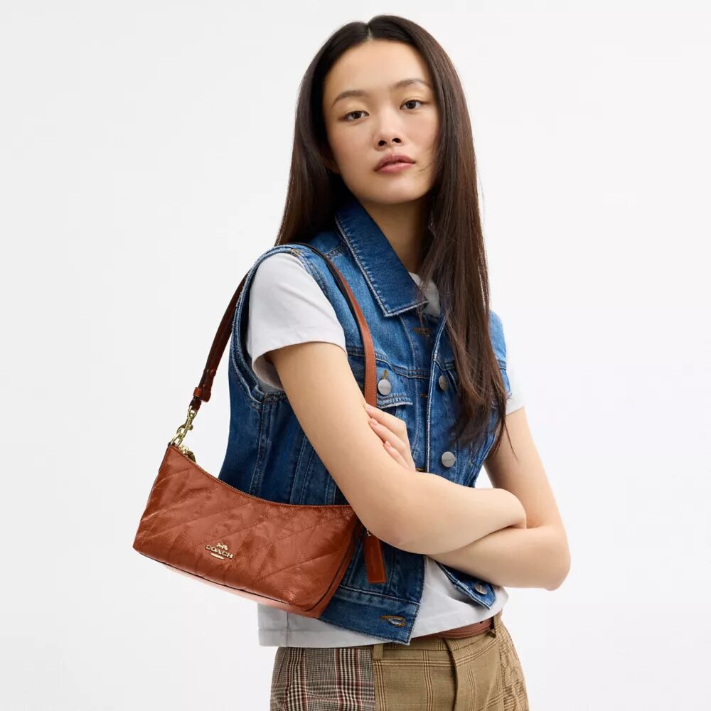 Caitlin Shoulder Bag with Quilting and Charm
