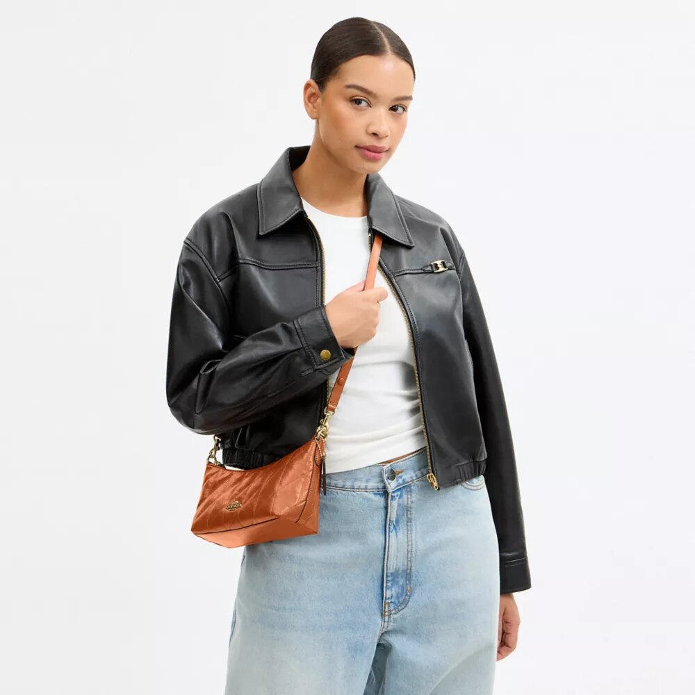 Caitlin Shoulder Bag with Quilting and Charm