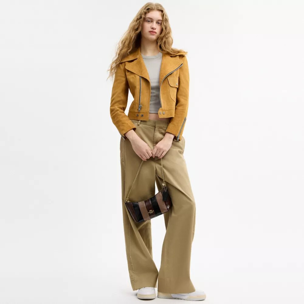 Caitlin Shoulder Bag with Striped Patchwork