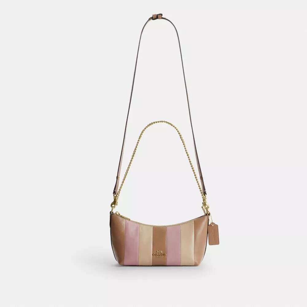 Caitlin Shoulder Bag with Striped Patchwork