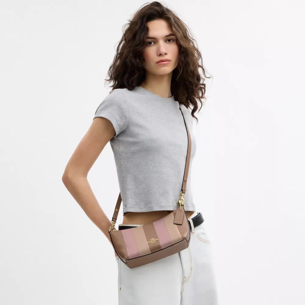 Caitlin Shoulder Bag with Striped Patchwork