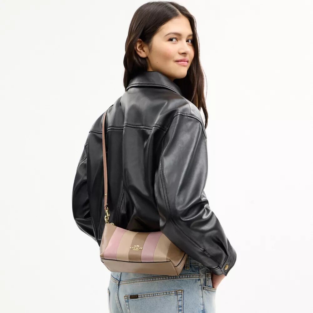 Caitlin Shoulder Bag with Striped Patchwork