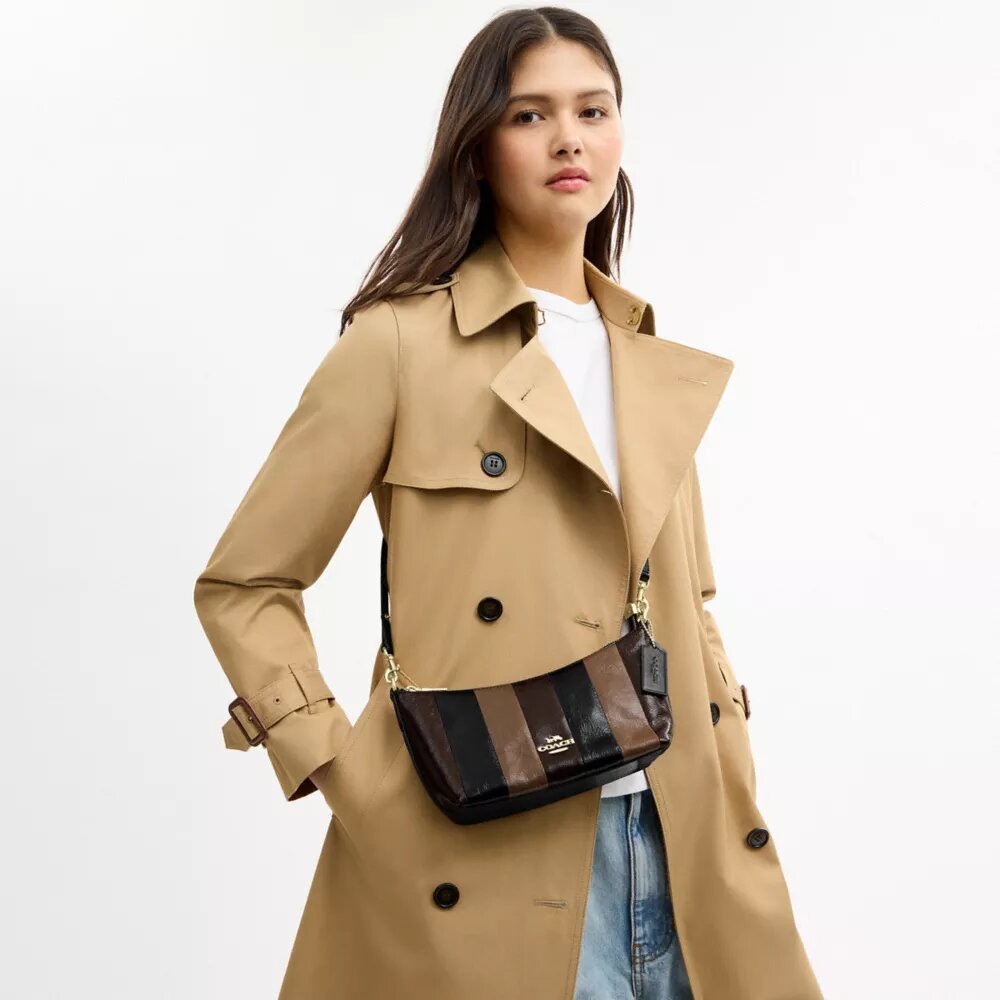 Caitlin Shoulder Bag with Striped Patchwork