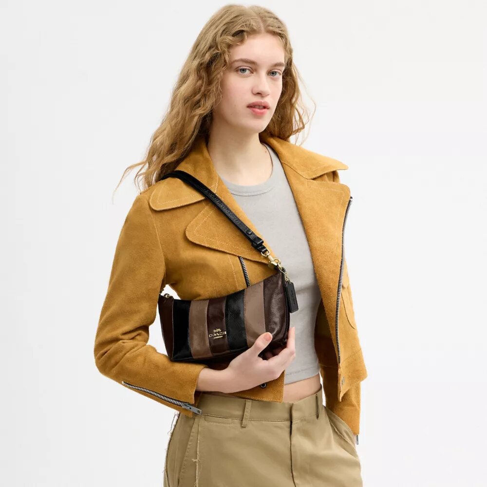 Caitlin Shoulder Bag with Striped Patchwork