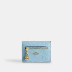 Card Case with Charm in Signature Leather