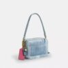 Carey Crossbody Bag in Loved Denim with Charms